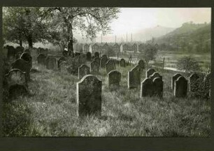 Bei Landau, alter Jüdischer Friedhof, Grabsteingruppe, 19. Jh.