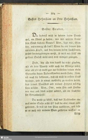 Gustav Hohenstam an Otto Hohenstam