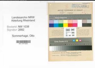 Entnazifizierung Otto Sommerhage , geb. 11.11.1894 (Sachbearbeiter)