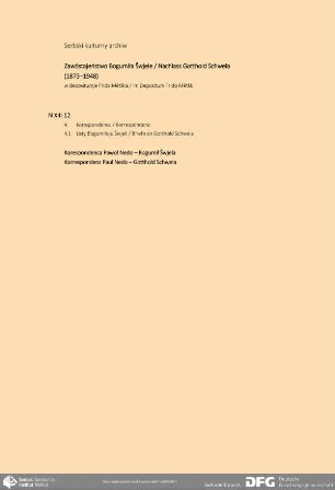 Brief von Pawoł Nedo an Bogumił Šwjela