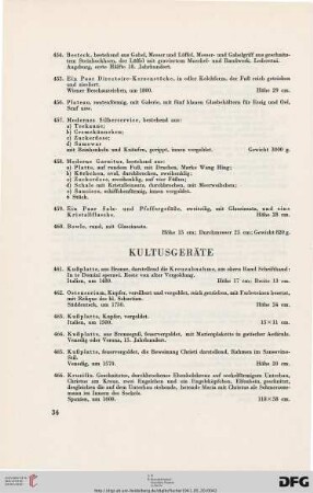 Kultusgeräte (Nr. 461-470)