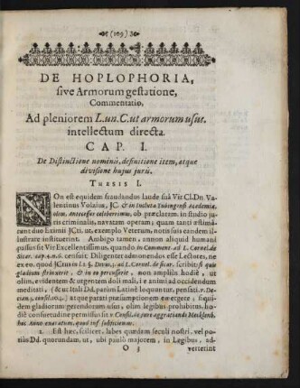 Cap. I. De Distinctione nominis, definitione item, atque divisione huius iuris.