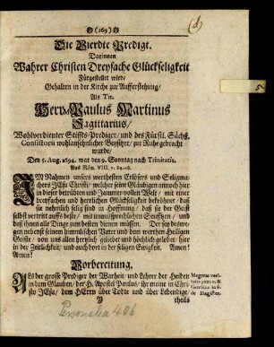 Die Vierdte Predigt.