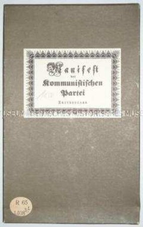 Faksimiledruck der Erstausgabe des Manifests der Kommunistischen Partei aus dem Jahre 1848