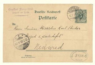 Brief von Engelbert Humperdinck an Karl Becker
