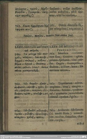 LXXV. Von Massen und Gewichten