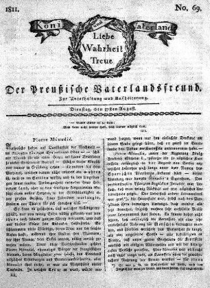 No. 69., vom 27sten August