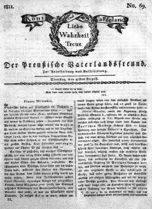 No. 69., vom 27sten August