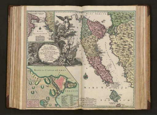 Nova et exactissima Geographica Delineatio Insulae Corfu seu Corsulae : tanquam primariae et Clavis maris Ionii, cum finitimis transmarinis Graeciae oppidis et portubus