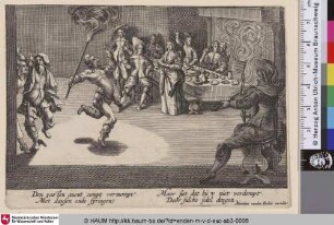 [Feiernde Gesellschaft mit Feuerschlucker]