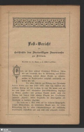 Fest-Bericht zur Geschichte der Freiwilligen Feuerwehr zu Zittau
