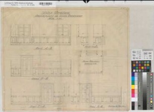 Wocklum (Balve) Schloß Wandtäfelung im kleinen Wohnzimmer 1924 1 : 20 54 x 67 Bleistiftzeichnung Landsberg-Velen Nr. 764