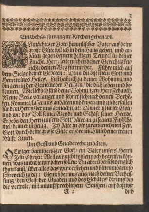 Ein Gebät/ so man zur Kirchen gehen wil.