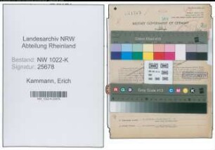 Entnazifizierung Erich Kammann , geb. 24.06.1908 (Kaufmaennischer Angestellter)