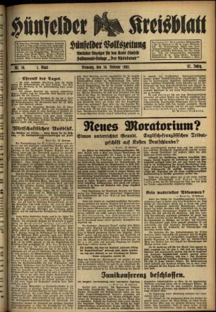 Erste Ausgabe vom Dienstag, den 16. Februar 1932.