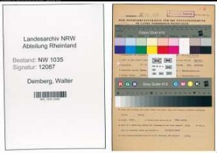 Entnazifizierung Walter Demberg , geb. 17.06.1886 (Platzmeister)