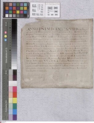 Mönchhof: Matthias ep. Coronens weiht die Kapelle zu Mönchhof und gibt den Besuchern Ablass