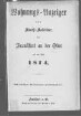 Wohnungs-Anzeiger und Adreß-Kalender für Frankfurt an der Oder auf das Jahr 1874