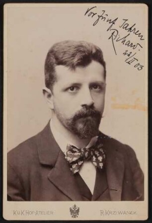 Portrait von Richard Beer-Hofmann mit Widmung