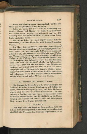 V. Organe der Äußeren Sinne.