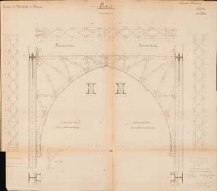 Kettenbrücke, Hameln: Oberwasserbrücke, Unterwasserbrücke: Schnitt Portal 1:10