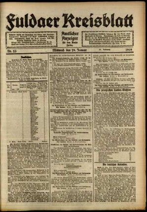 Ausgabe vom Mittwoch, den 29. Januar 1919.