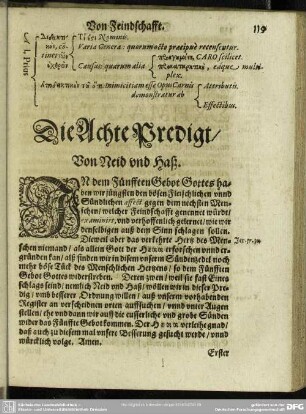 Die Achte Predigt, Von Neid und Haß : Achte Predigt, Von Neid und Haß