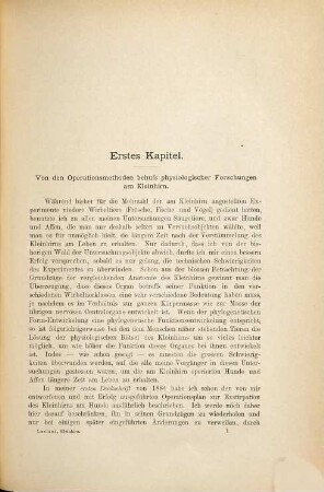 Das Kleinhirn : neue Studien zur normalen und pathologischen Physiologie