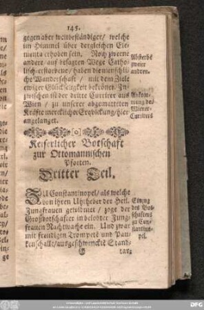 Keiserlicher Botschaft zur Ottomannischen Pforten. Dritter Theil.