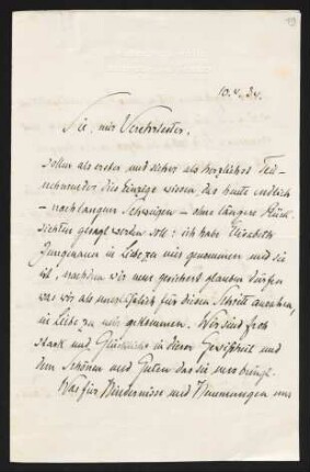 Brief von Rudolf G. Binding an Gerhart Hauptmann