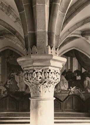 Ossegg (Osek). Zisterzienserstift. Konventsgebäude. Kapitelsaal. Säulenkapitell