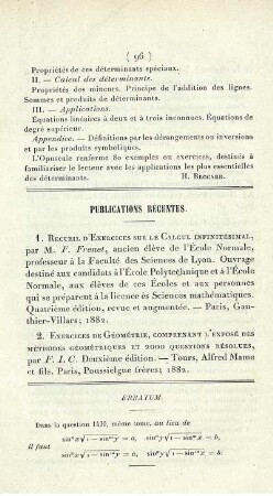 Publications Récentes.