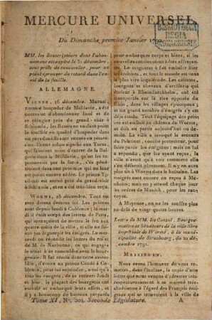 Le Mercure universel. 11. 1792 = Jan.
