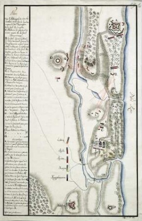 WHK 28 Nordamerikanische Kriege von 1775-1782: Plan der Attacke am 16. November 1776 von der Höhe bei Fort Washington