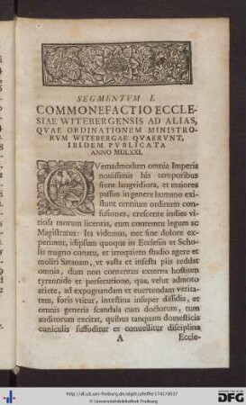 Segmentum I.