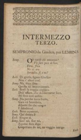 Intermezzo Terzo. Drittes Zwischenspiel