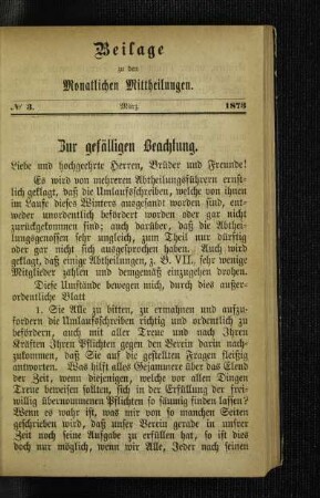 Zur gefälligen Beachtung