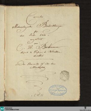 1810: Carlsruher meteorologische Beobachtungen vom Jahr 1810