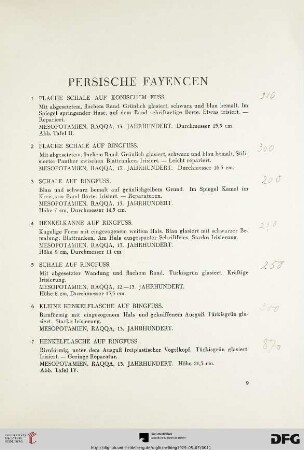 Persische Fayencen (Nr. 1-43)