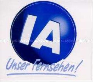 Werbeaufkleber des Berliner Regionalfernsehsenders IA