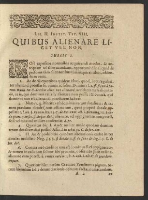 Lib. II. Instit. Tit. VIII. Quibus Alienare Licet Vel Non.