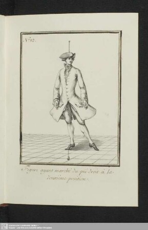 No. 12. Figure ayant marché du pié droit à la deuxième position