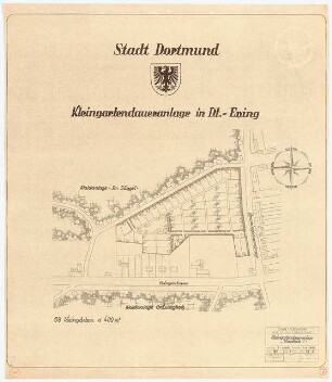 Dauerkleingartenanlage »Waldblick«, Dortmund-Eving: Grundriss 1:1000
