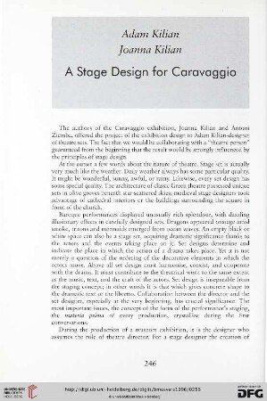 37: A Stage Design for Caravaggio