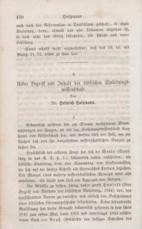 410-416 Ueber Begriff und Inhalt der biblischen Einleitungswissenschaft