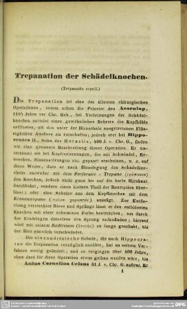 Trepanation der Schädelknochen
