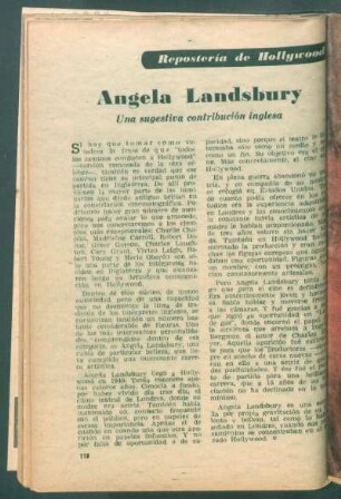Angela Landsbury - una sugestiva contribución inglesa : Repostería de Hollywood