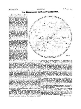 Der Sternenhimmel im Monat Dezember 1936