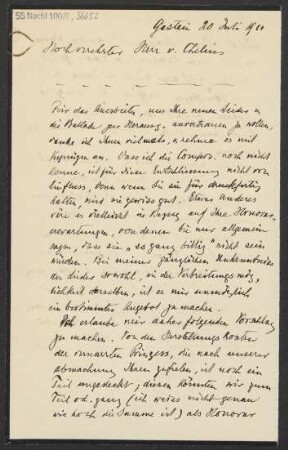 Brief an Oskar von Chelius : 20.07.1911