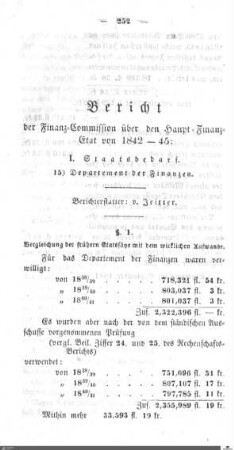 Bericht über den Haupt-Finanz-Etat 1842-1845